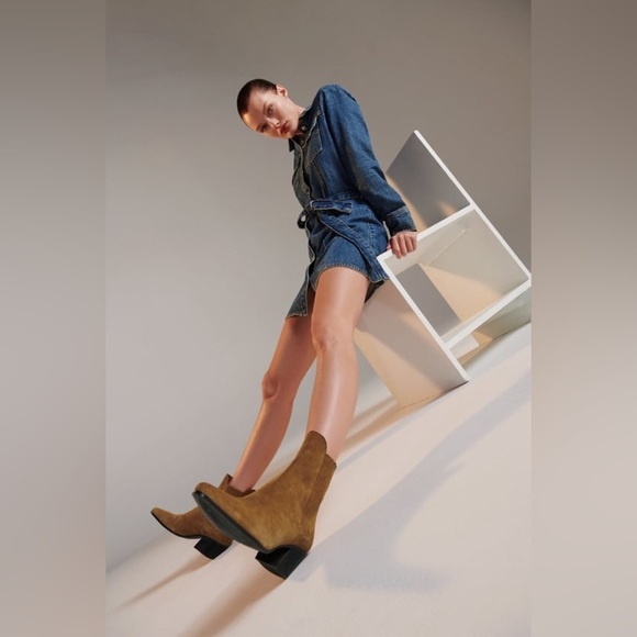 NWT. Zara Split Suede Cowboy-Style Ankle Boots. Size 6,5.  9 - Picture 5 of 9